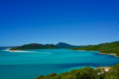 View of Hamilton Inlet with deep blue swirling colors.